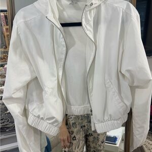 Forever 21 White Bomber Jacket